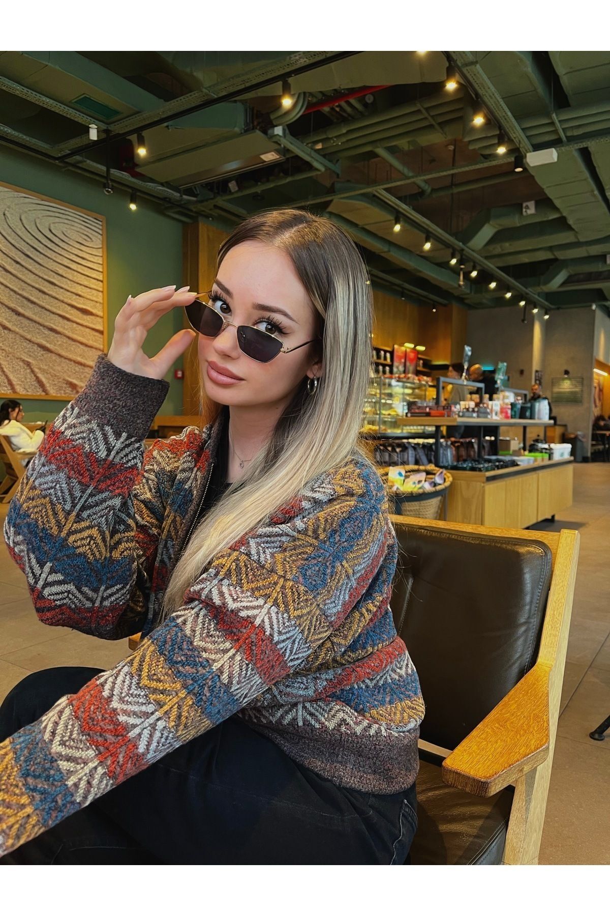 Siyah Vintage Kadın Güneş Gözlüğü