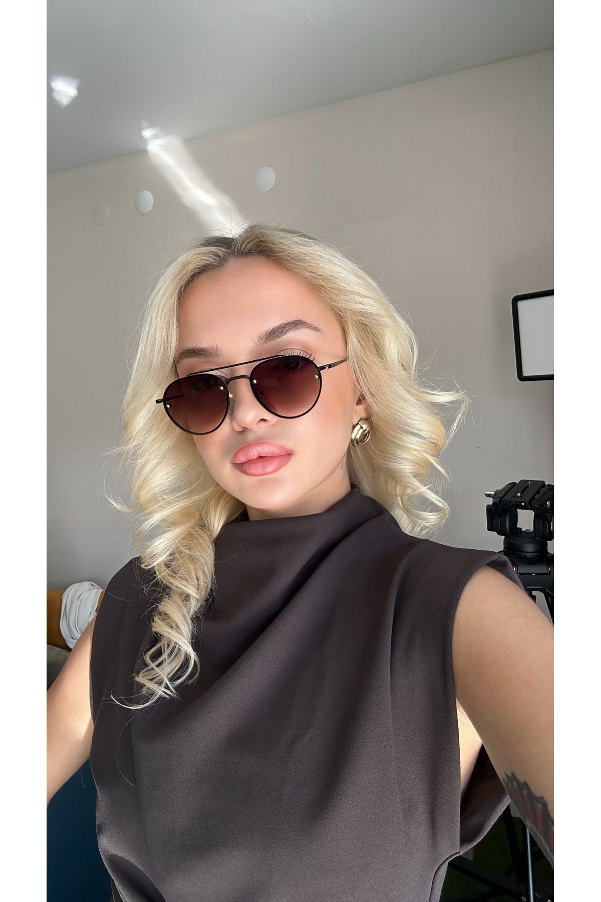 Glow - Kahverengi Unisex Güneş Gözlüğü