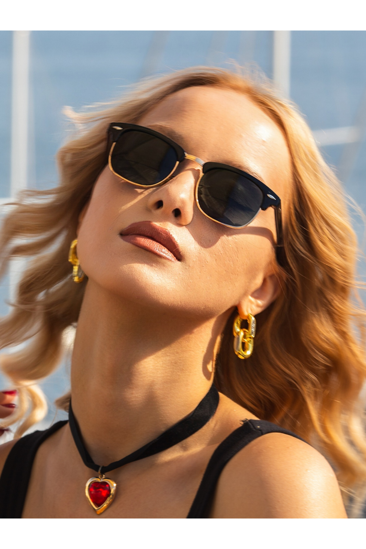 Club Master Black Gold Unisex Güneş Gözlüğü