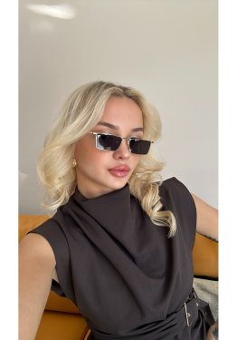 Metal Çerçeveli Dikdörtgen Unisex Güneş Gözlüğü