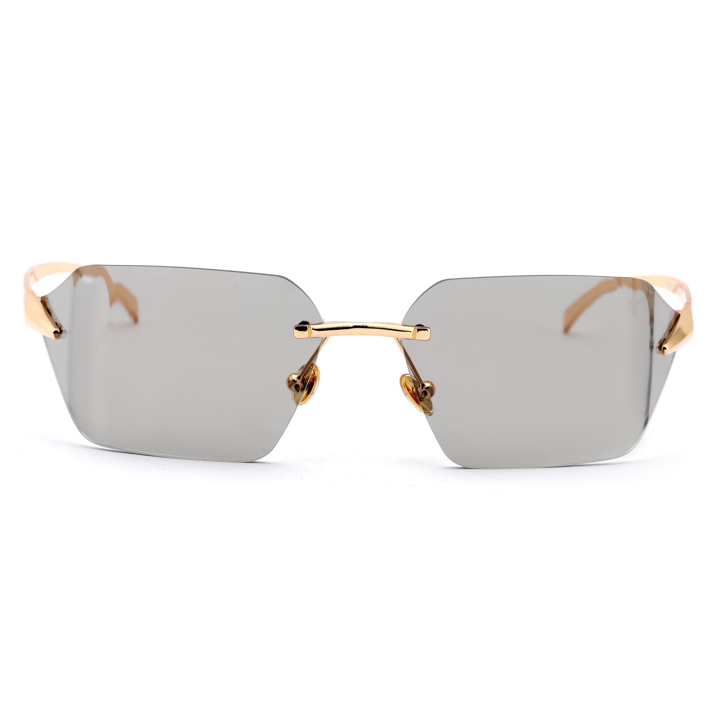 Geometrik Tasarım Füme Yekpare Cam Kadın Güneş Gözlüğü Ce Belgelli̇ Uv400 Korumali