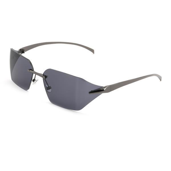 Geometrik Tasarım Siyah Yekpare Cam Kadın Güneş Gözlüğü Ce Belgelli̇ Uv400 Korumali