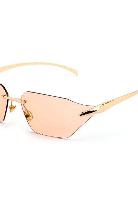 Geometrik Tasarım Pembe Yekpare Cam Kadın Güneş Gözlüğü Ce Belgelli̇ Uv400 Korumali